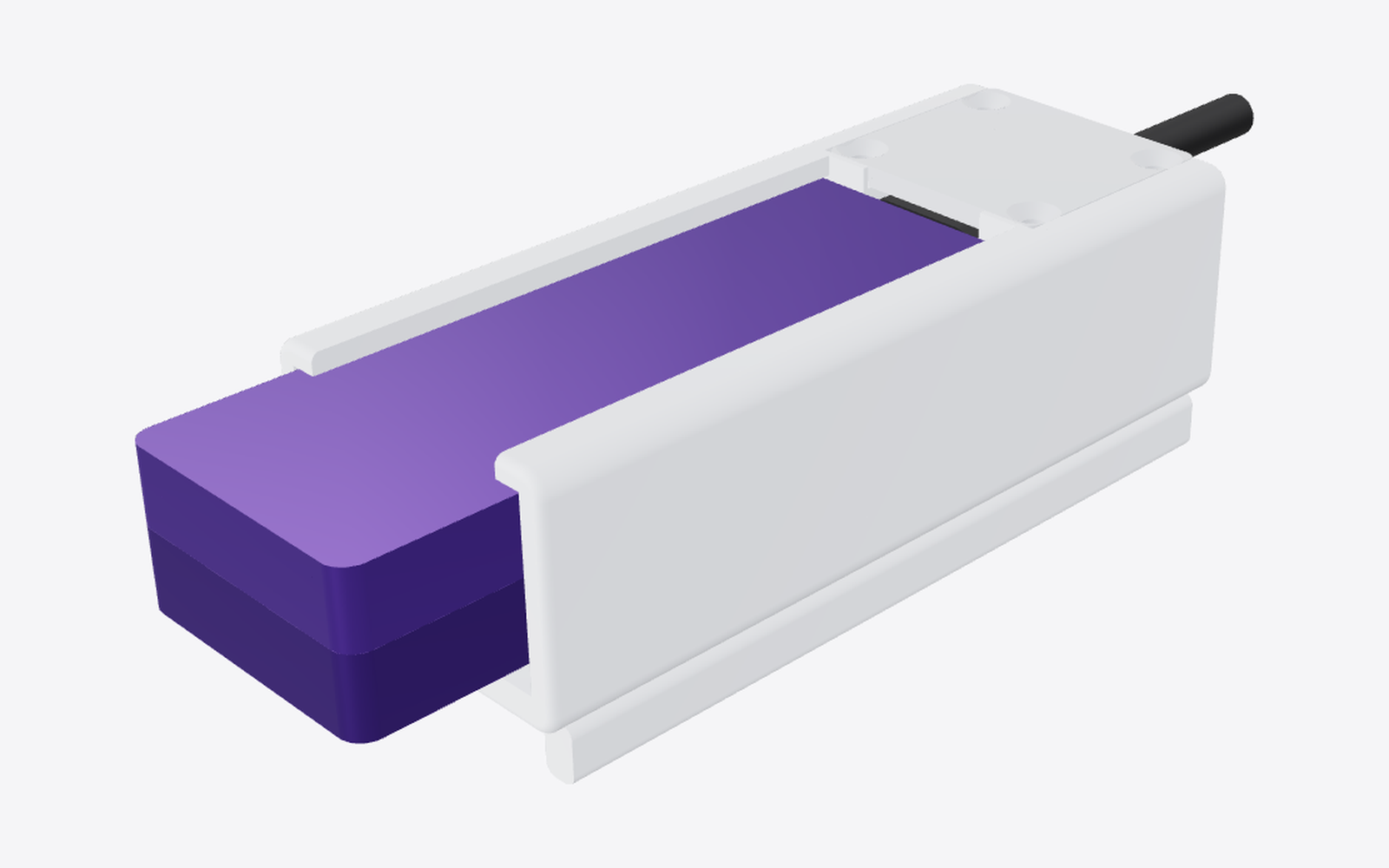 Le support Éclair en aluminium poli, Éclair glissée dedans (rendu 3D)